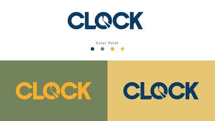Fototapeta premium clock sign word logo vector file