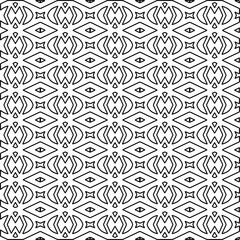 Stylish texture with figures from lines.Abstract geometric black and white pattern for web page, textures, card, poster, fabric, textile. Monochrome graphic repeating design. 