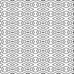 Stylish texture with figures from lines.Abstract geometric black and white pattern for web page, textures, card, poster, fabric, textile. Monochrome graphic repeating design. 