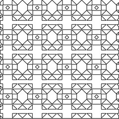 Stylish texture with figures from lines.Abstract geometric black and white pattern for web page, textures, card, poster, fabric, textile. Monochrome graphic repeating design. 