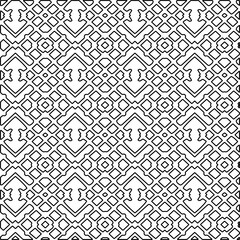 Stylish texture with figures from lines.Abstract geometric black and white pattern for web page, textures, card, poster, fabric, textile. Monochrome graphic repeating design. 