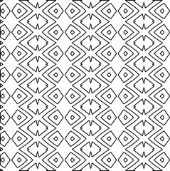 Stylish texture with figures from lines.Abstract geometric black and white pattern for web page, textures, card, poster, fabric, textile. Monochrome graphic repeating design. 