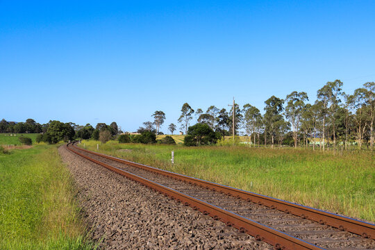 Empty rail train at South Coast New South Wales, Country Landscape photography