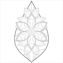 Coloring Books for adult. Hand drawn flowers in zentangle style for t-shirt design or tattoo and coloring book