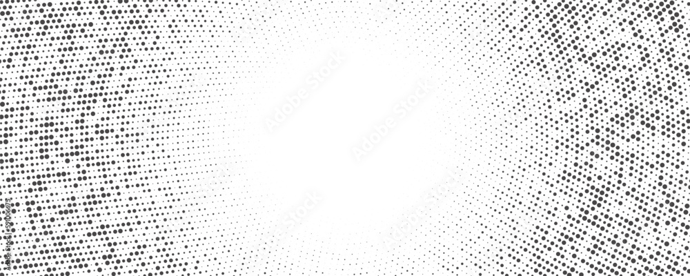 Poster dotted background. abstracr halftone concentric pattern. gradient mosaic radial texture. vector