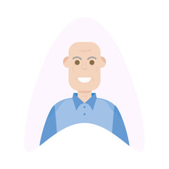 The Elderly Seventies Grandfather Character Face Old Man Smile
