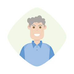 The Elderly Seventies Grandfather Character Face Old Man Smile
