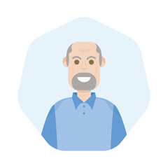 The Elderly Seventies Grandfather Character Face Old Man Smile
