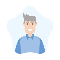 The Elderly Seventies Grandfather Character Face Old Man Smile
