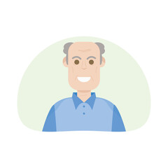 The Elderly Seventies Grandfather Character Face Old Man Smile
