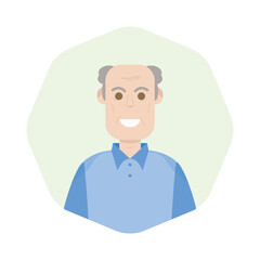 The Elderly Seventies Grandfather Character Face Old Man Smile
