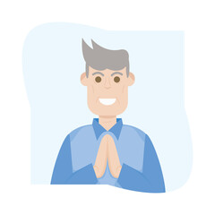 The Elderly Seventies Grandfather Character Face Old Man Smile
