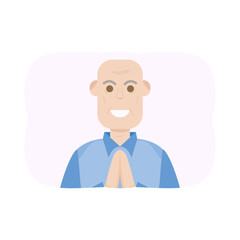 The Elderly Seventies Grandfather Character Face Old Man Smile
