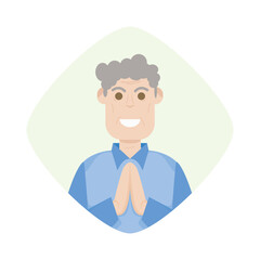 The Elderly Seventies Grandfather Character Face Old Man Smile
