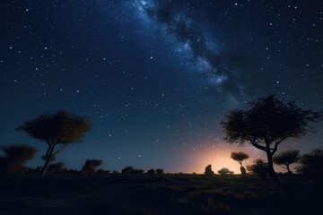 Fototapeta na wymiar Starry Night: An Enchanting View of the Night Sky 9