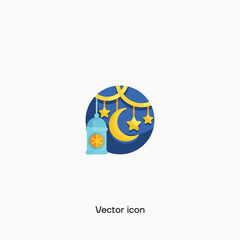 Ramadan oil lamp vector icon. Premium quality.