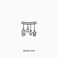 Ramadan oil lamp vector icon. Premium quality.