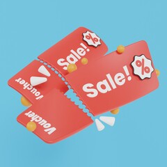 Online shopping 3D Illustration, online shop, online payment and delivery concept.