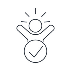 Active participant in the process. Candidate. Vector linear icon isolated on white background.