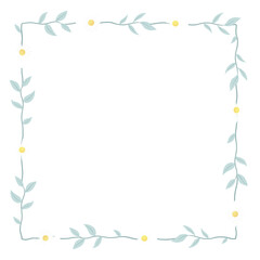 daisy square frame illustration, 데이지 사각 프레임 일러스트