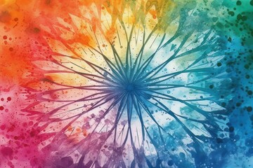 Colorful abstract background with starburst pattern. Generative AI