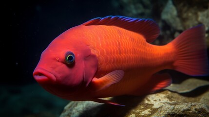 A Delightful Blood Parrot Fish in Its Natural Habitat