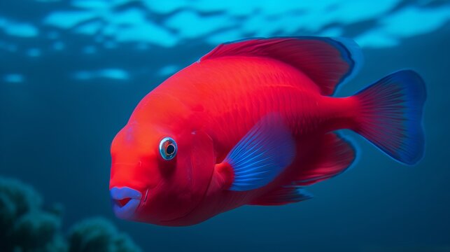  Vibrant Blood Parrot Fish Swimming in Tropical Waters