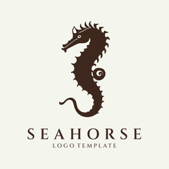 Sea horse logo design vector illustration