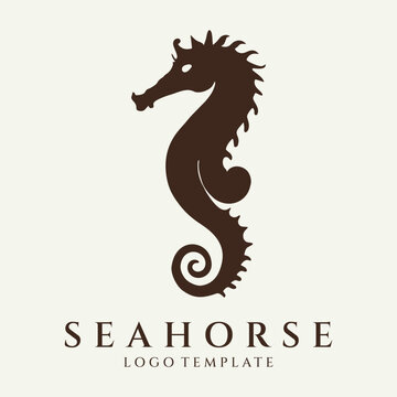 Sea horse logo design vector illustration