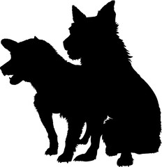 Vector shape of astronaut dogs Belka and Strelka. 
Mongrel wearing jacket. Vector illustration of a dogs in doggy jacket. 
Mongrel vector graphic on transparent background. Illustrations of dogs