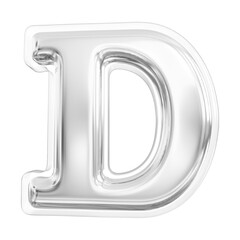 3d Letter D Silver Font