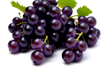 Fototapeta premium black bunch of grapes on a white background
