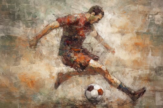 Person playing soccer. Generative AI