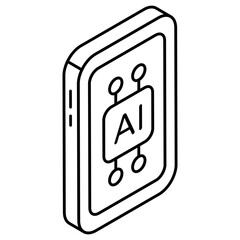 A unique design icon of mobile ai