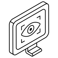 A flat design icon of iris recognition