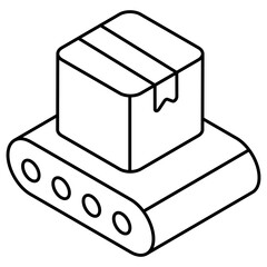 Conveyor belt icon, editable vector