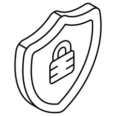 An editable design icon of locked shield