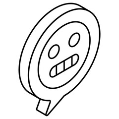 A flat design icon of chat