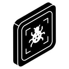 An editable design icon of bug scanning 