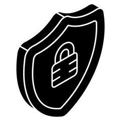 An editable design icon of locked shield