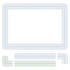 Decorative frame similar to guilloche on a white background.