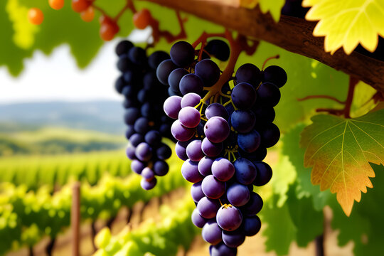 Food background with Bunch of grapes
