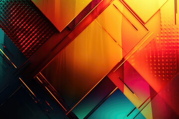 Abstract Futuristic Metallic Multicolored Background. Generative AI