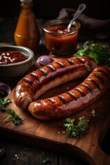 German sausages with mustard sauce