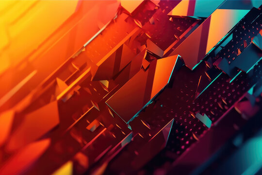 Abstract Futuristic Metallic Multicolored Background. Generative AI