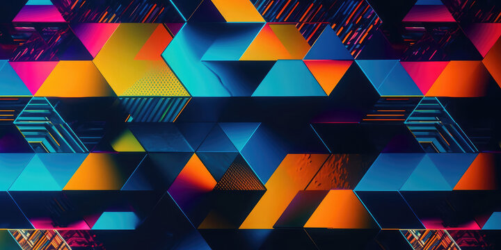 Abstract Futuristic Metallic Multicolored Background. Generative AI