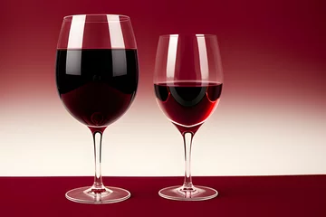 Fotobehang Wine glass with red background © Floor