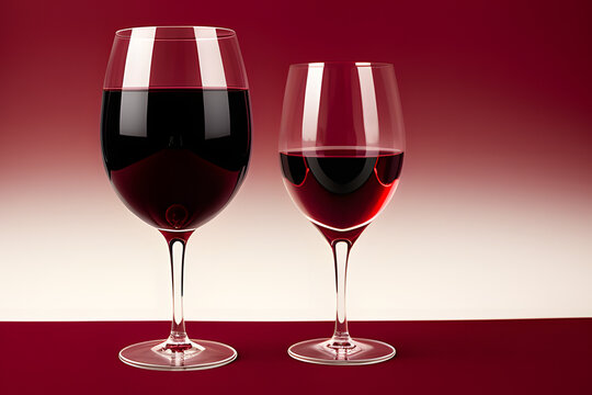 Wine glass with red background