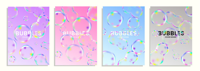 vector colorful bubbles cover background design