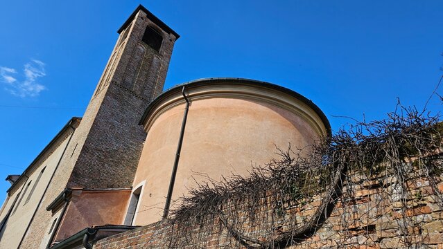Small abside and church in the sky, Treviso Italy